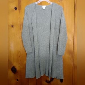 NWOT Clio II Knit VNeck Open Front Midi Silk Cardigan